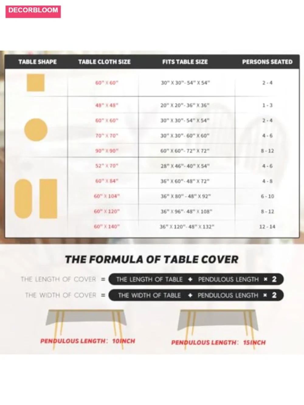 Fall Floral Tablecloth 60x84 Rectangular Thanksgiving Dining